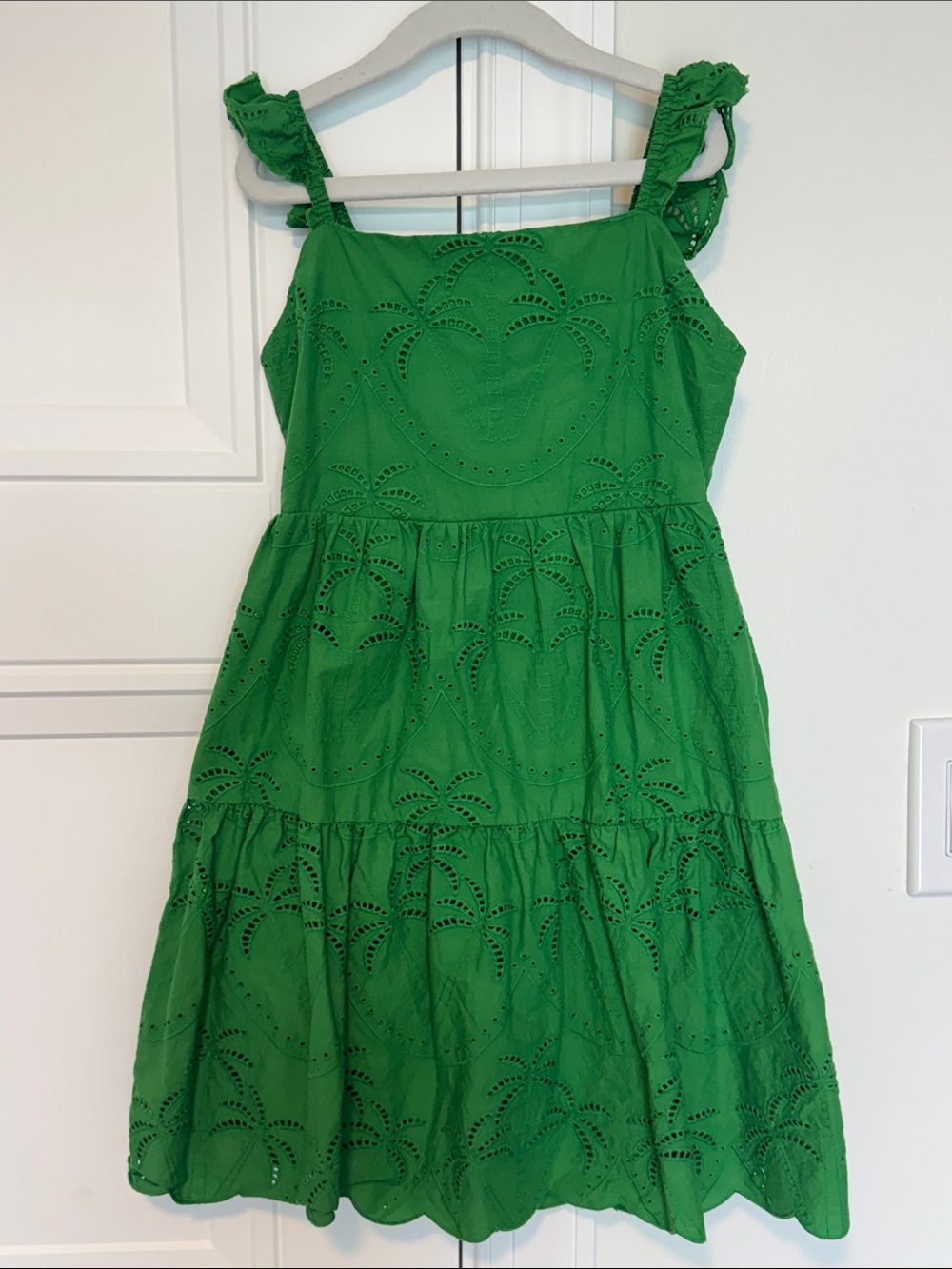 Chelsea & Violet Green Eyelet Tiered Sundress M 10/12